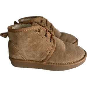 Aspen Harper Suede Sherpa Lined Ankle Boots in CHESTNUT Pull On women's size 7.5